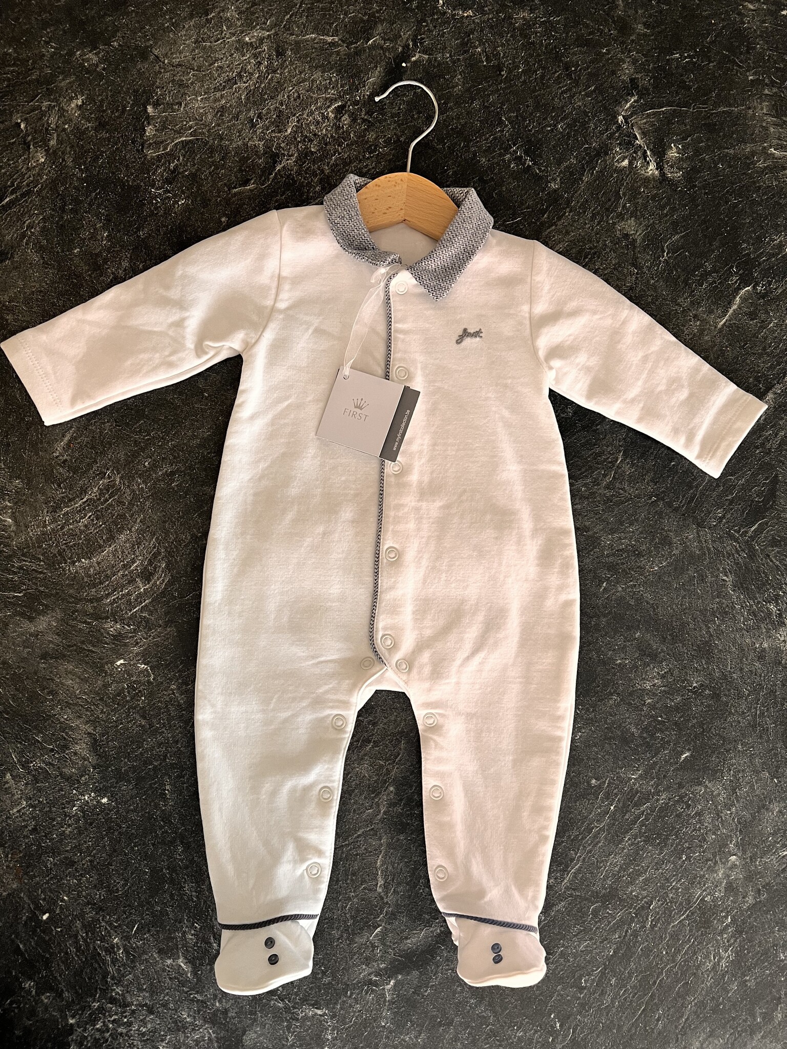 First Collection - Grey Teddy Bear Combi Tweed On Back