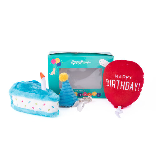 ZippyPaws Pup Birthday Box Blue