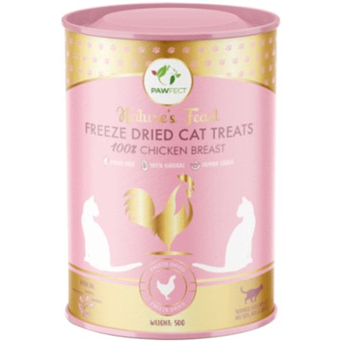 Pawfect Freeze-Dried Cat Treats Chicken Breast Treats 50 gram