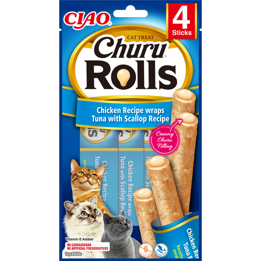 Churu Rolls Cat Chicken Wraps Tuna With Scallop