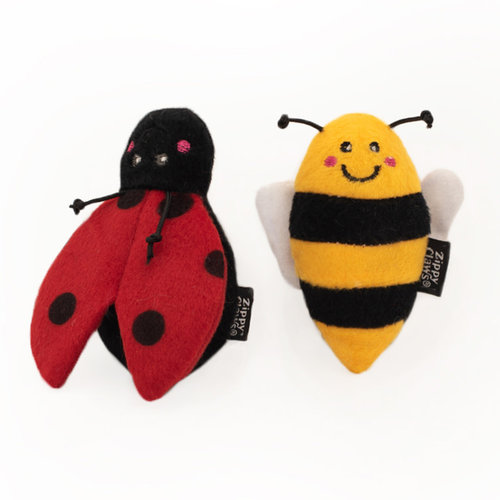ZippyClaws 2-Pack Ladybug and Bee for cats
