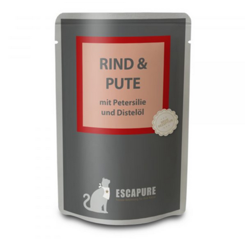 Escapure Kat Natvoer pouch rund & kalkoen met peterselie 100 gram