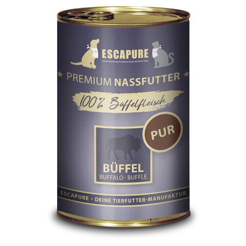 Escapure Natvoer blik buffel PUUR 400 gram