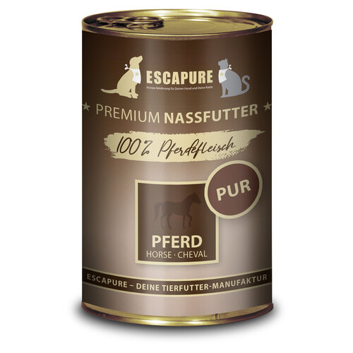 Escapure Natvoer blik paard PUUR 400 gram