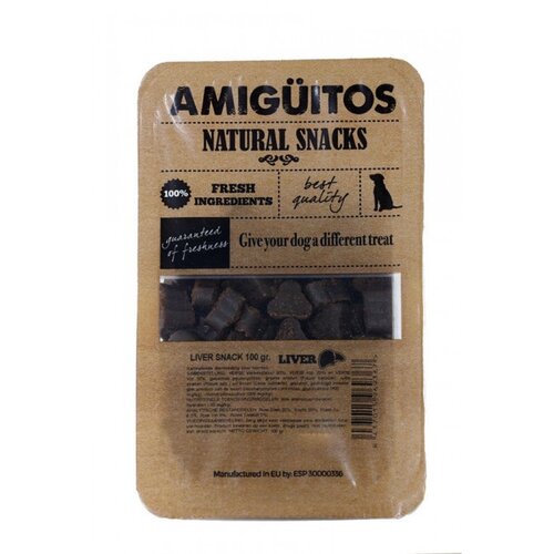 Amiguitos Dogsnack Varkenslever (kip & vis) 100 gram