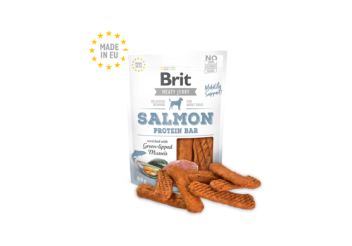 Brit Meaty Jerky Kip & Zalm Protein Bar 80 gram