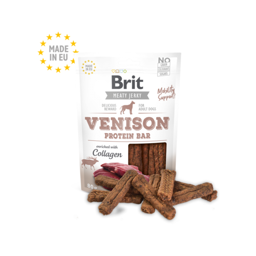 Brit Meaty Jerky Kip & Hert Protein Bar 80 gram