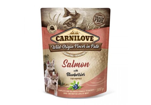 Carnilove Pup Pouch Kalkoen & Zalm Bosbes 300 gram