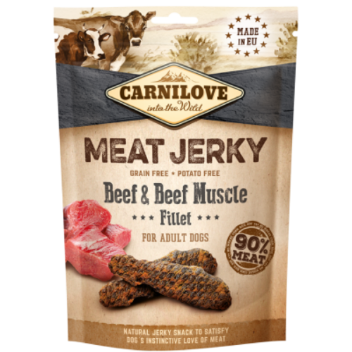 Carnilove Jerky Kalkoen, Rund & Kip Fillet 100 gram