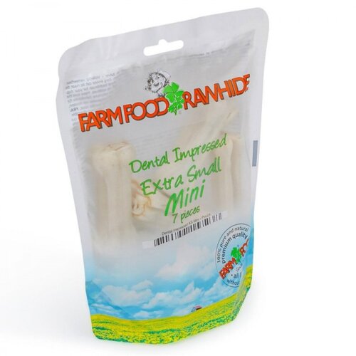 Farmfood Rawhide Mini Dental Impressed 7 stuks Farmfood Rawhide Mini Dental Impressed 7 stuks