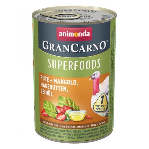 Animonda Grancarno Superfoods Kalkoen, Snijbiet, Rozenbottel & Lijnzaadolie 400 gram