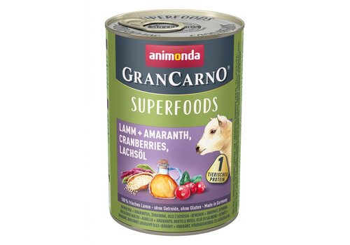 Animonda Grancarno Superfoods Lam, Amaranth, Cranberries & Zalmolie 400 gram