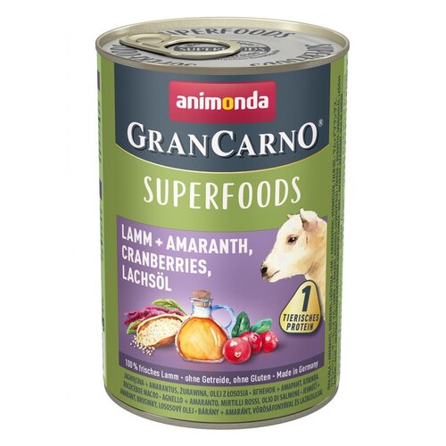 Animonda Grancarno Superfoods Lam, Amaranth, Cranberries & Zalmolie 400 gram