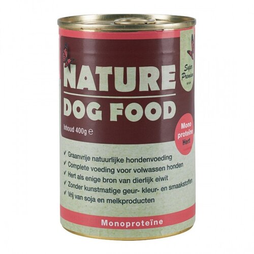 Nature Dog Food Blik Hert Monoproteine 400 gram