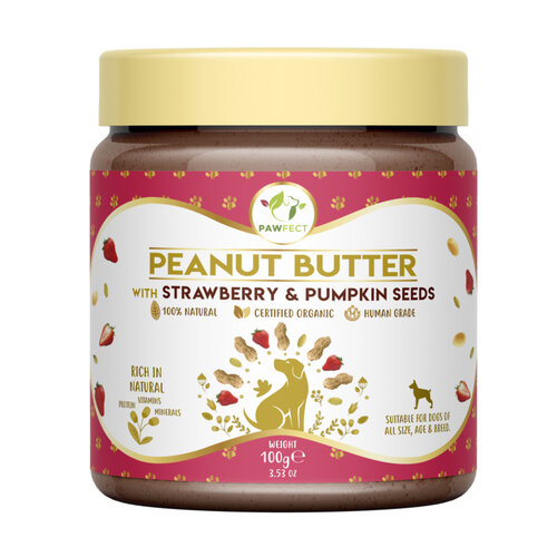 Pawfect Peanut Butter with Strawberry & Pumpkin seeds