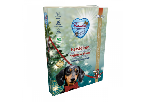 Renske Vers Hond Kerstdiner (graanvrij) 395 gram Renske Vers Hond Kerstdiner (graanvrij) 395 gram