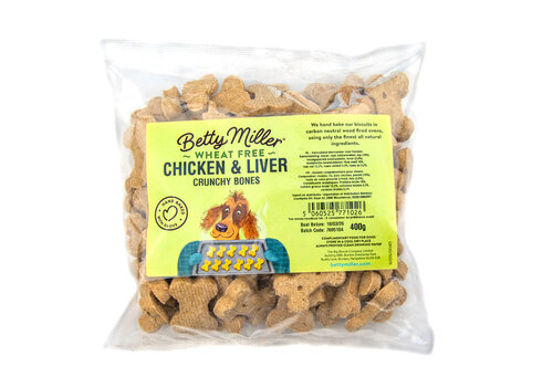Betty Miller Wheat Free Chicken & Liver bones 400 gram