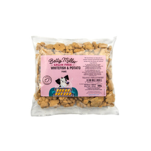 Betty Miller Grain Free White Fish & Potato paws 400 gram