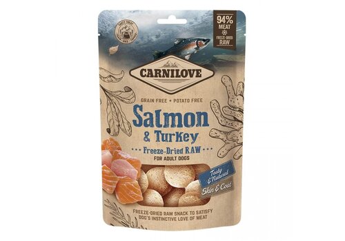 Carnilove Freeze Dried Snacks Zalm Kalkoen 60 gram