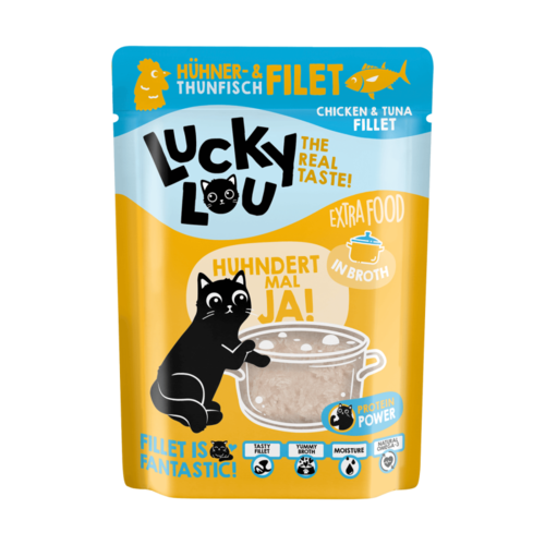 Lucky Lou Extrafood Kip & Tonijn Bouillon 70 gram