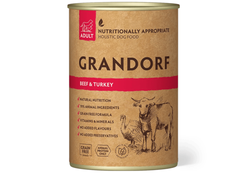 Grandorf Natvoer Beef & Turkey Adult 400 gram