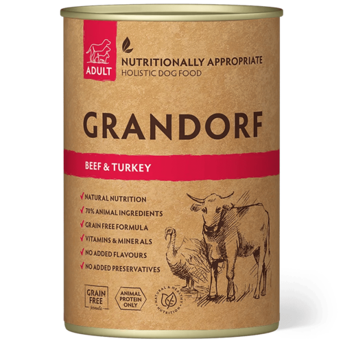 Grandorf Natvoer Beef & Turkey Adult 400 gram