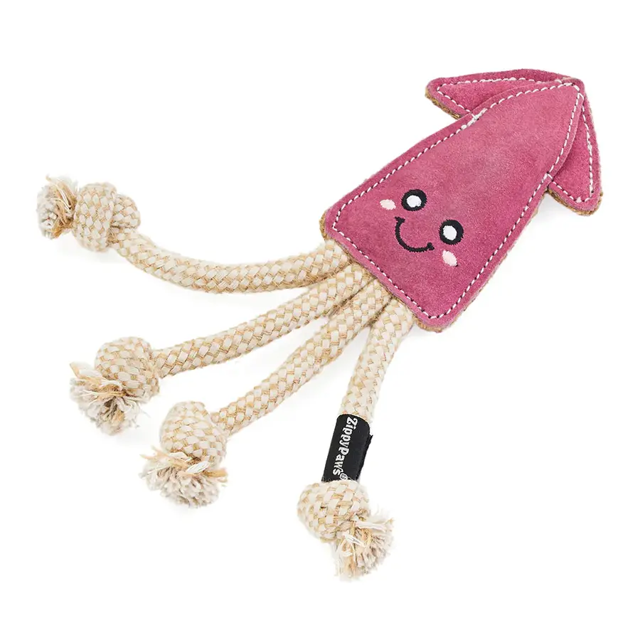 EcoZippy Suede & Rope Buddies Squid