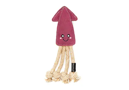 ZippyPaws EcoZippy Suede & Rope Buddies Squid