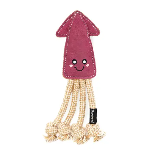 ZippyPaws EcoZippy Suede & Rope Buddies Squid ZippyPaws EcoZippy Suede & Rope Buddies Squid