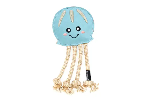 ZippyPaws EcoZippy Suede & Rope Buddies Jellyfish