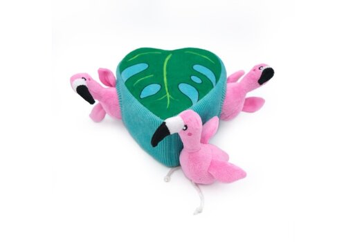 ZippyPaws Burrow Flamingos in Monstera