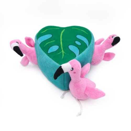 ZippyPaws Burrow Flamingos in Monstera ZippyPaws Burrow Flamingos in Monstera