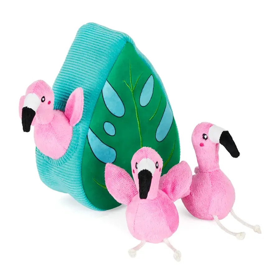 Burrow Flamingos in Monstera