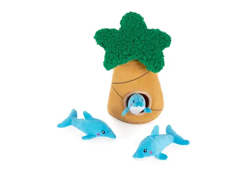ZippyPaws Burrow Dolphins in Palm Tree