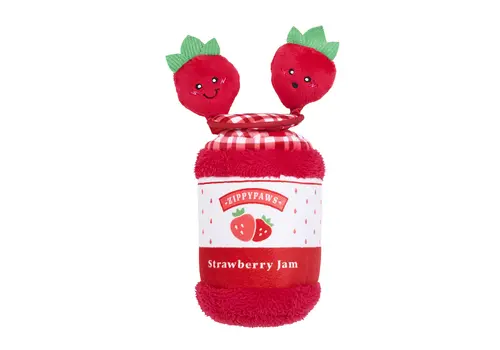 ZippyPaws Bungee Burrow Strawberry Jam Jar