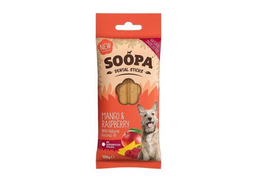 Soopa Dental Sticks Mango & Framboos 4 stuks