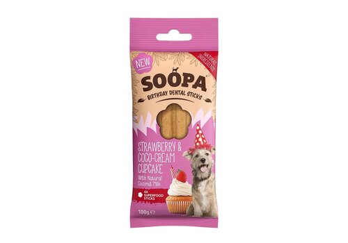 Soopa Dental Sticks Aardbei & Kokos 4 stuks
