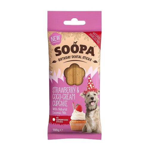 Soopa Dental Sticks Aardbei & Kokos 4 stuks