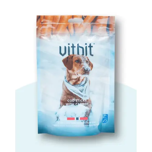 Vitbit Dog Cod Sticks with Carrot 100 gram Vitbit Dog Cod Sticks with Carrot 100 gram