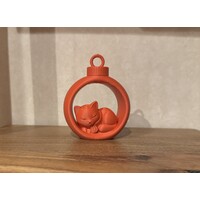 Christmas Sleeping Cat in Ornament Assorti