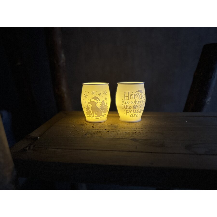 Christmas Tea Light Lamp Home Dog Pos.