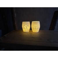 Christmas Tea Light Lamp Home Dog Neg.