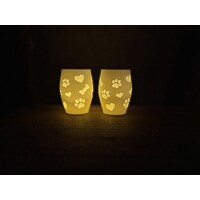 Christmas Tea Light Lamp Paws, Hearts & Bones Neg.