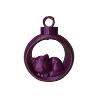 Christmas Sleeping Cat in Ornament Assorti