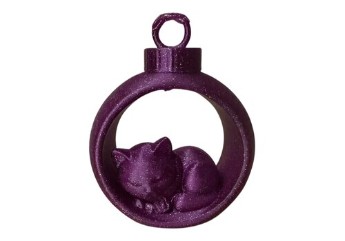 Christmas Sleeping Cat in Ornament Assorti