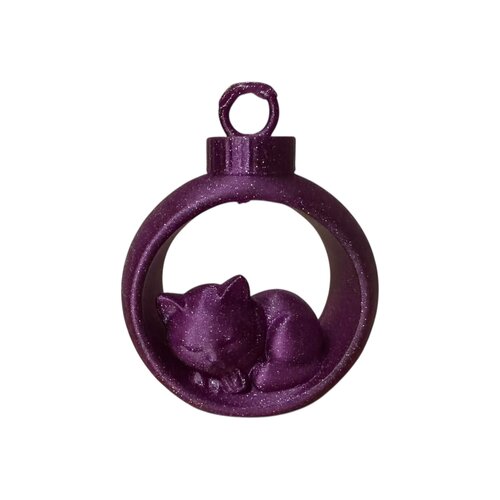 Christmas Sleeping Cat in Ornament Assorti