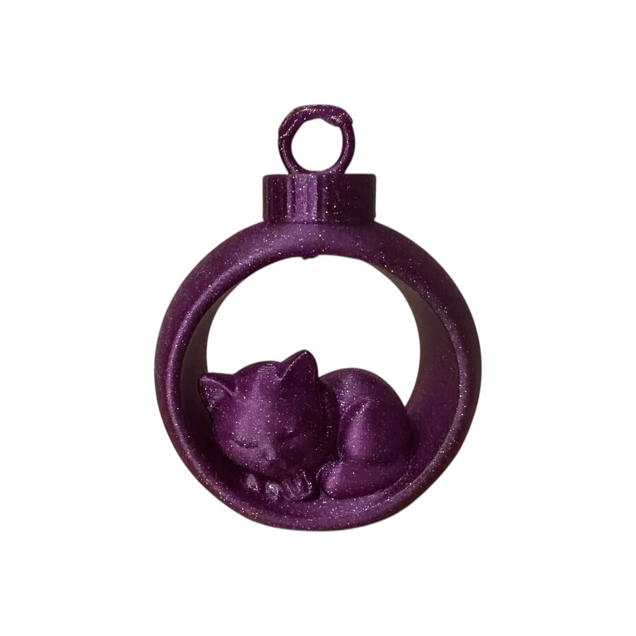 Christmas Sleeping Cat in Ornament Assorti