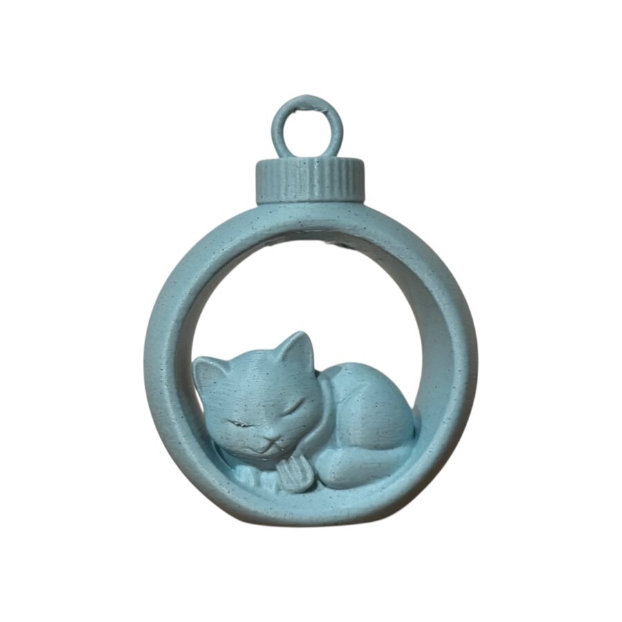 Christmas Sleeping Cat in Ornament Assorti