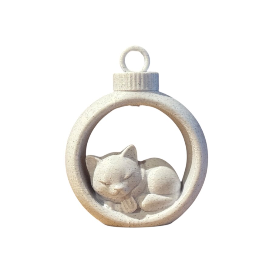 Christmas Sleeping Cat in Ornament Assorti