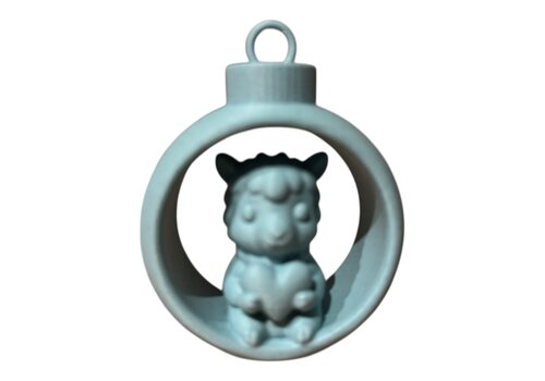 Christmas Heart Alpaca in Ornament Assorti